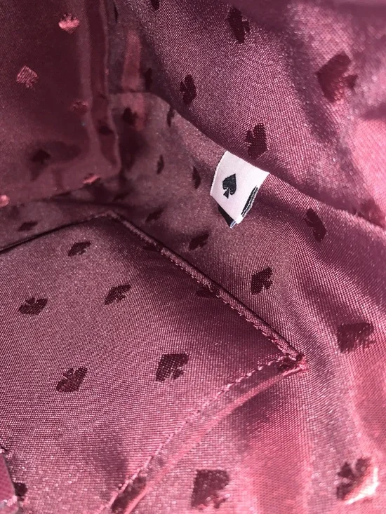 kate spade New York shimmy glitter crossbody satchel in deep nova burgundy purse - Picture 11 of 12